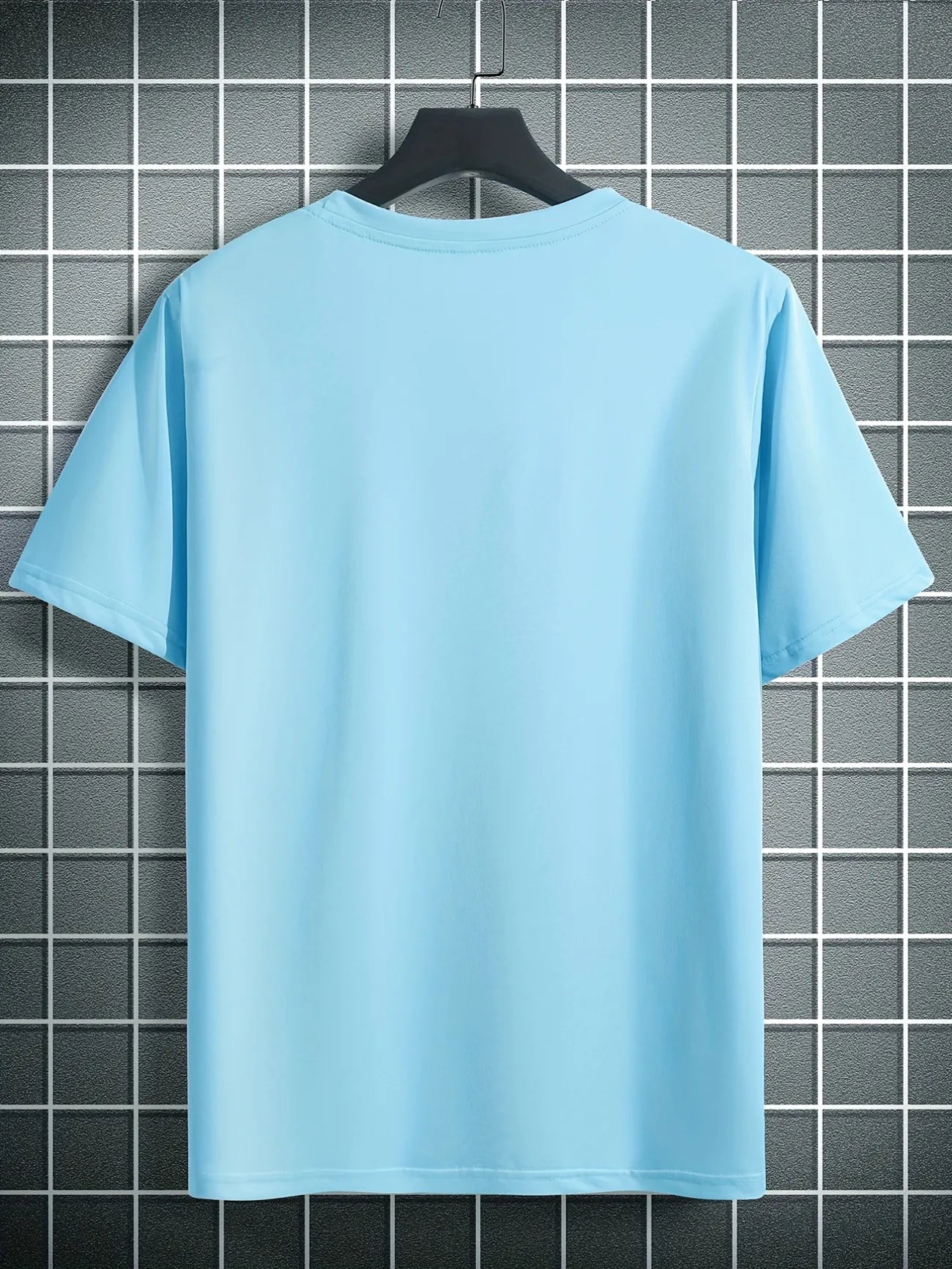 Mens Sticker Printed T-Shirt MMSPS82 - Light Blue