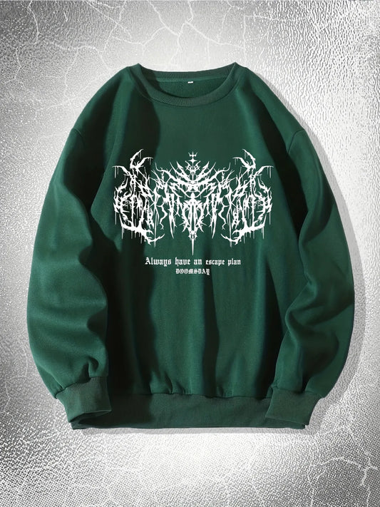 Mens Printed Sweatshirt - MIRPWS39 - Green