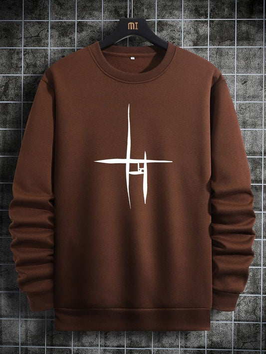 Mens Printed Sweatshirt - MIRPWS35 - Brown